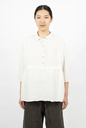 12_117 Drawstring Collar Shirt TC Milk