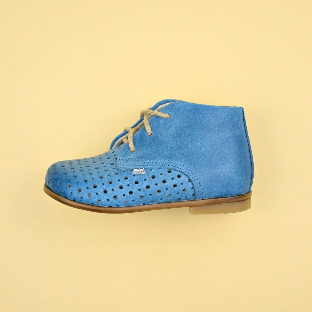 (1426-4) Emel perforated classic first shoes blue