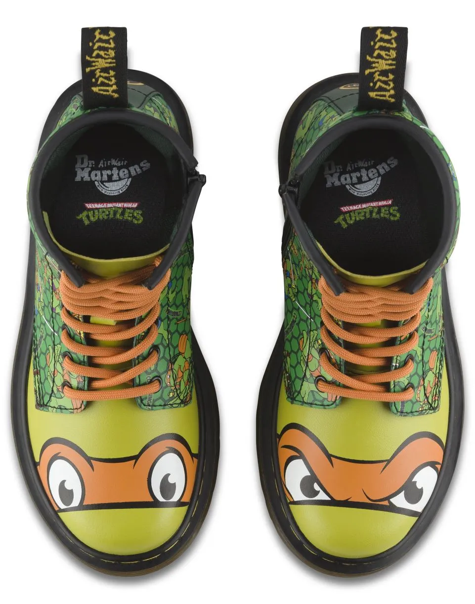 1460 Kids TMNT Mikey M Green T Lamper Boots