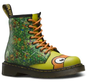 1460 Kids TMNT Mikey M Green T Lamper Boots