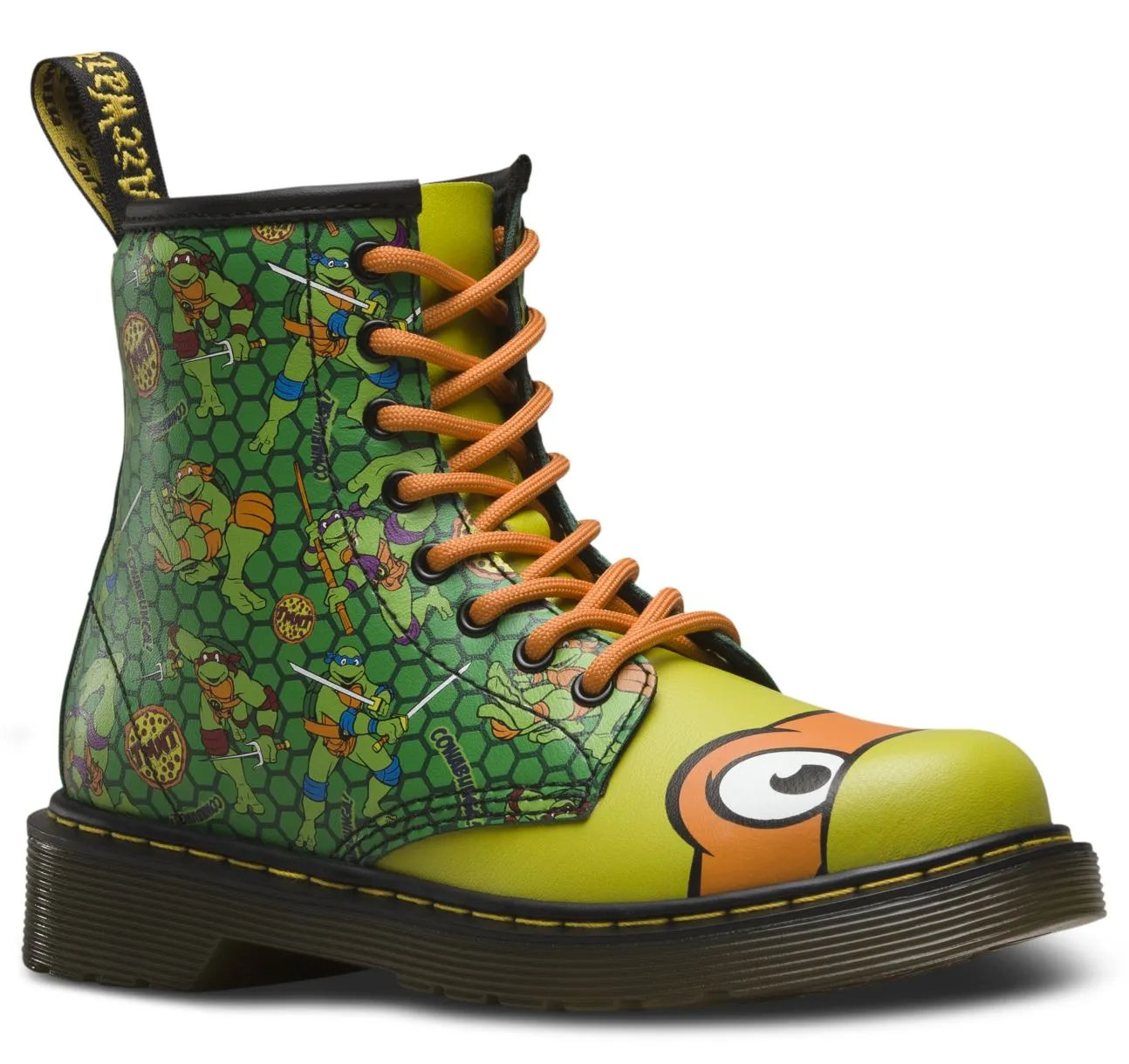 1460 Kids TMNT Mikey M Green T Lamper Boots