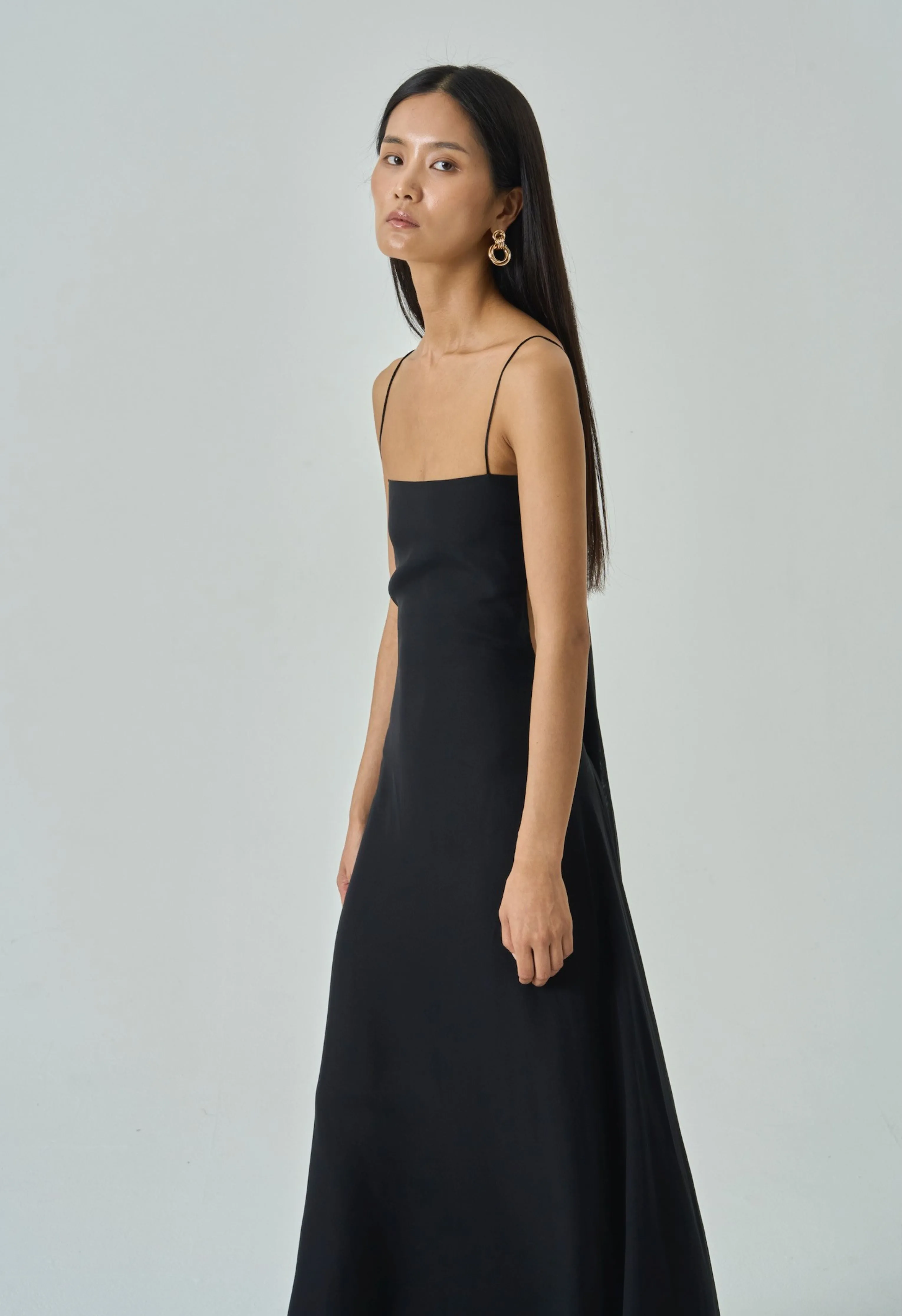 Adela Open Back Gown in Black