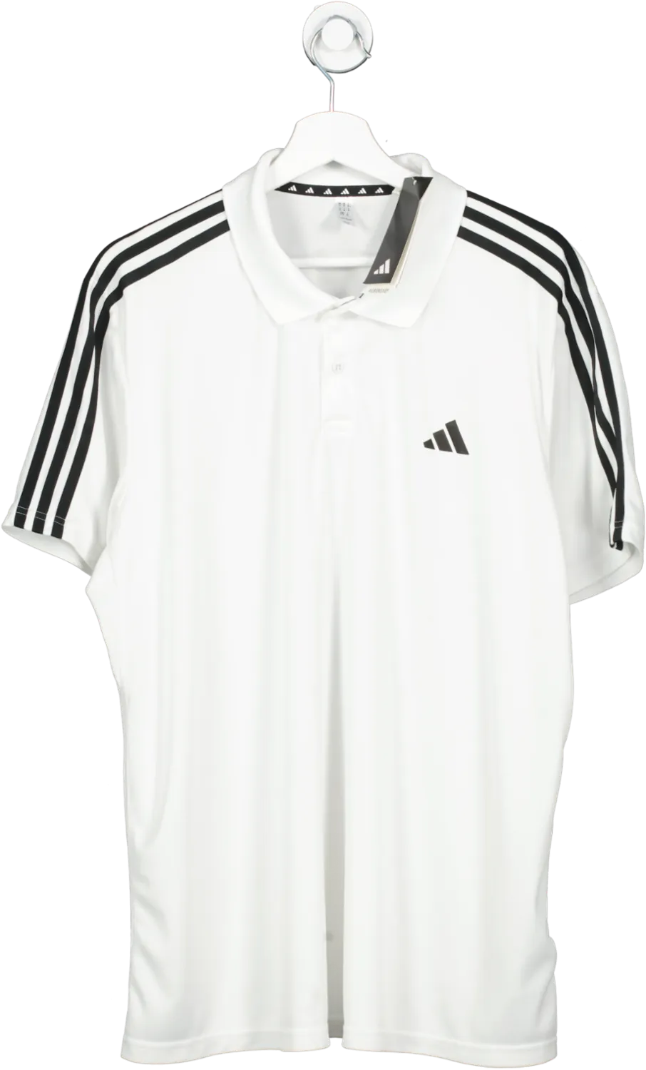 adidas White Tr-es Pique 3 Short Sleeve Polo BNWT UK L