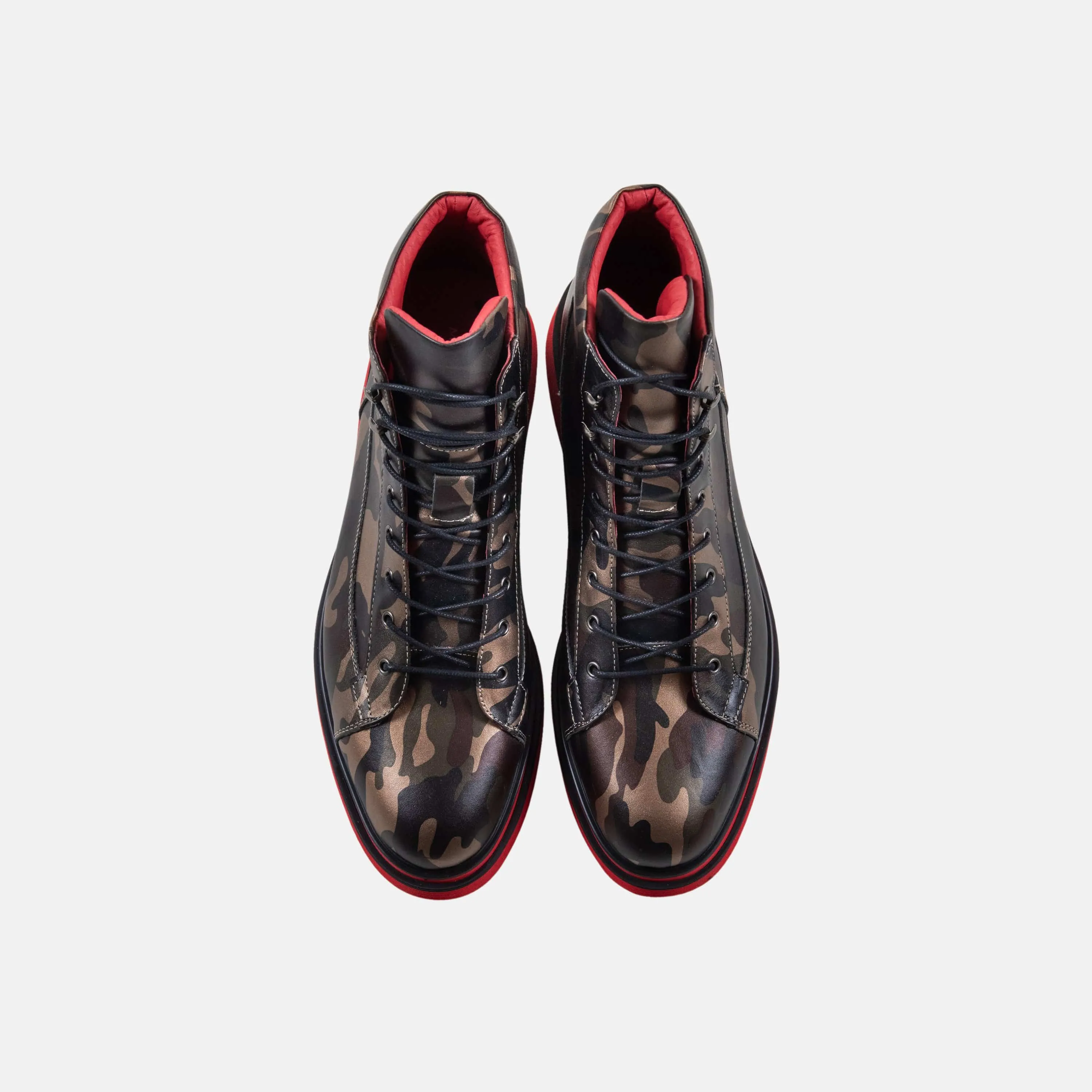 Aiden Camo Leather Combat Boots