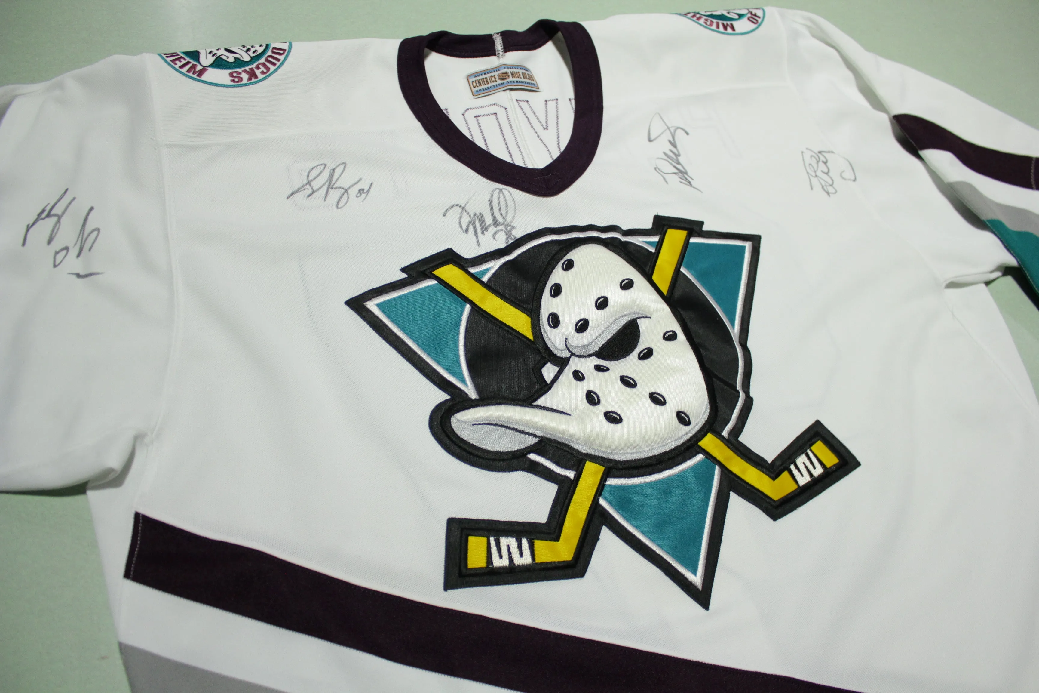 Anaheim Mighty Ducks Vintage CCM Autographed 1997 Authentic Playoffs Hockey Jersey