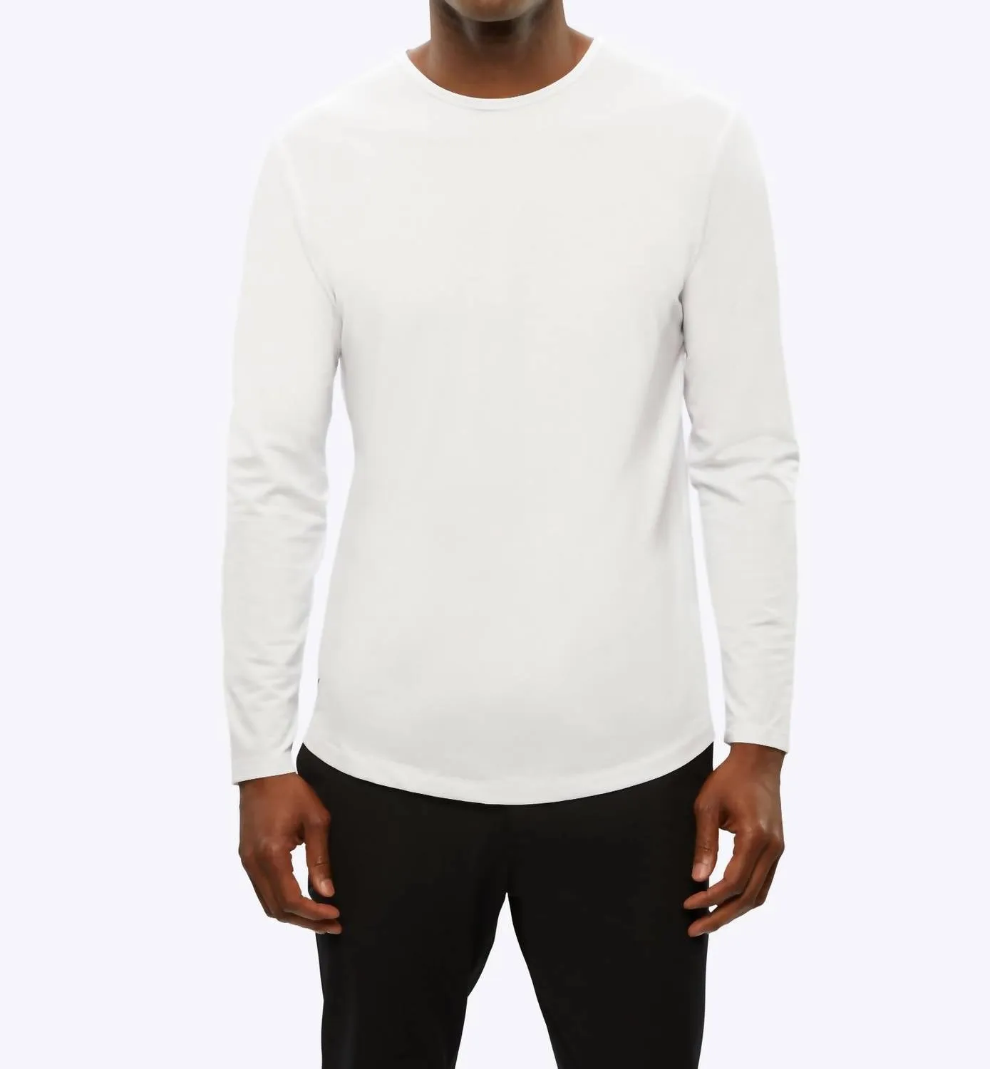 Ao Long Sleeve Curve Tee In White