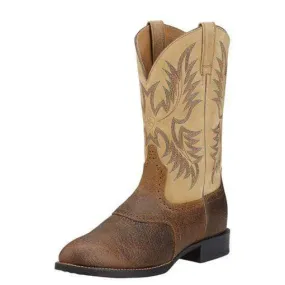 Ariat Mens Heritage Stockman Boots Tumbled Brown