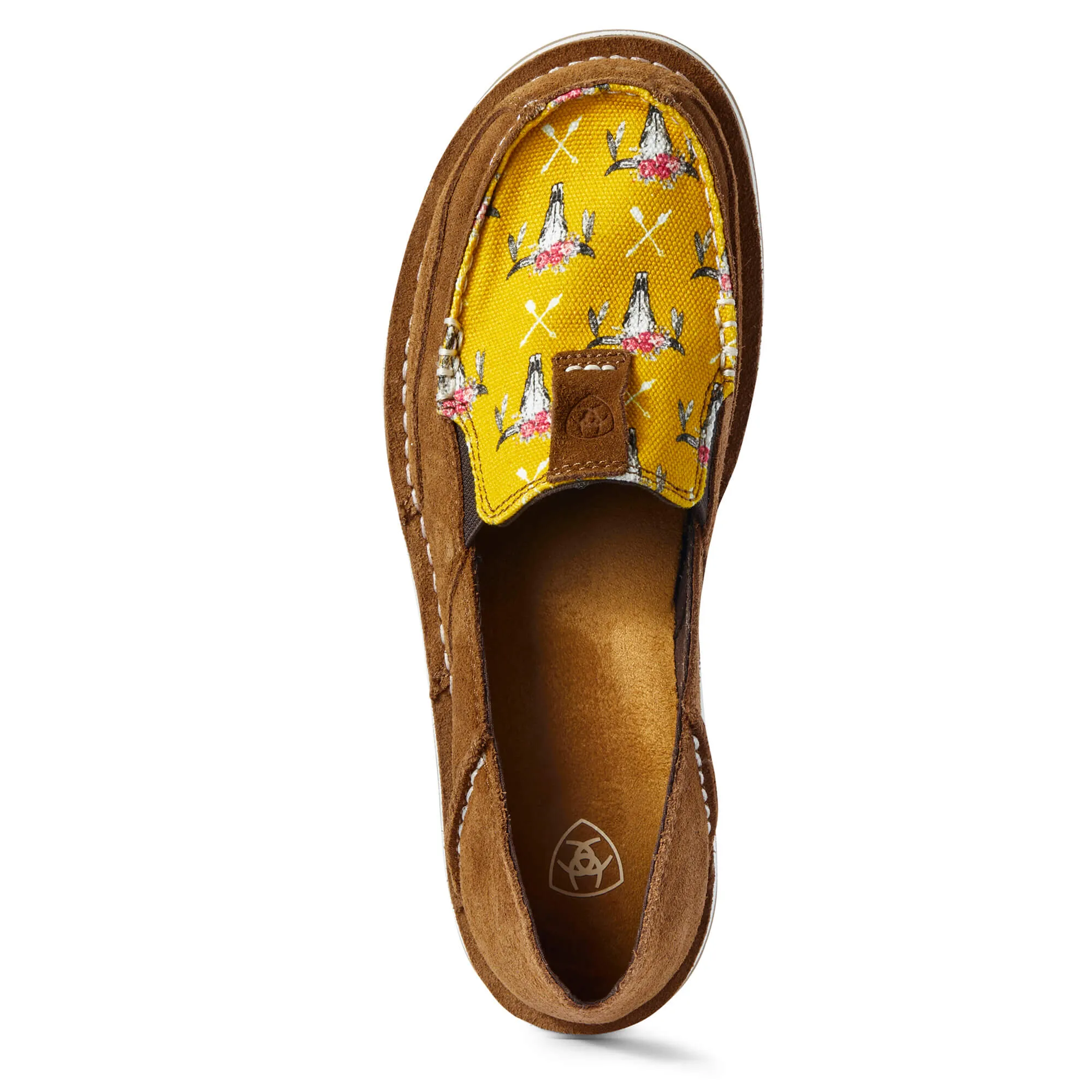 Ariat Women's Mustard Steerhead & Chestnut Suede Cruiser