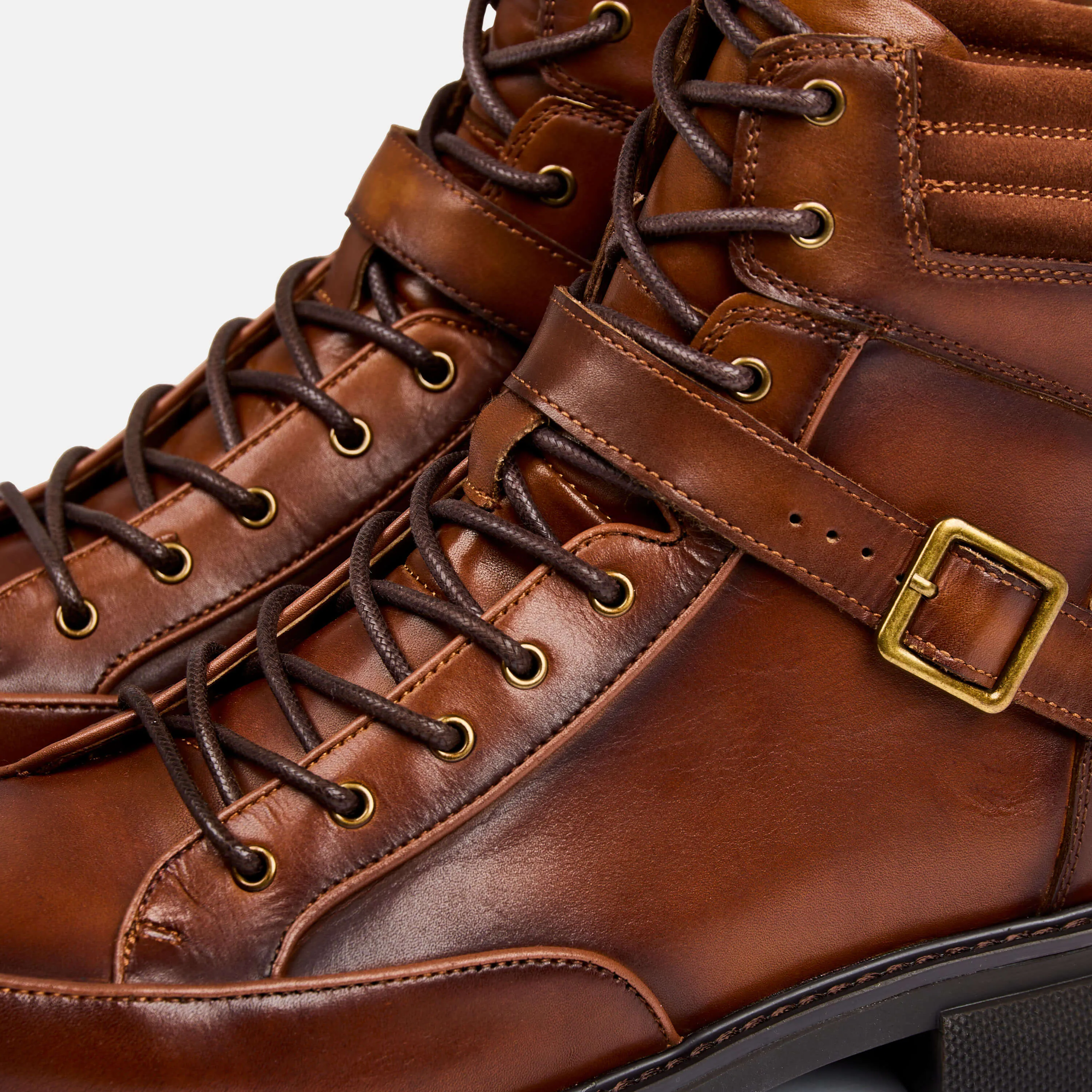 Atlas Brandy Leather Strap Boots