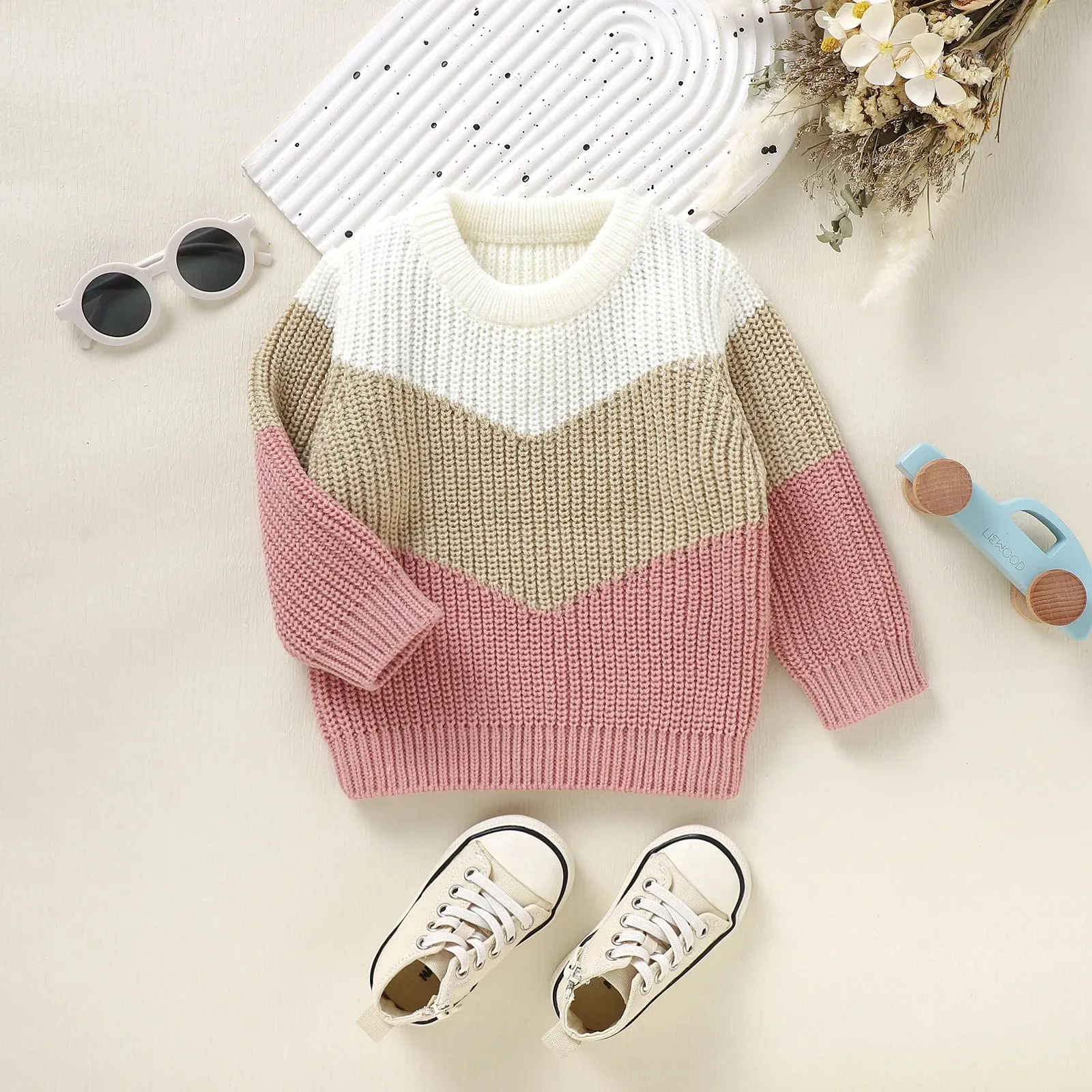 Baby Autumn Chevron Sweater Earthtone Boys Girls to 3T