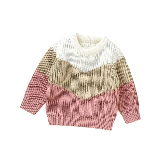 Baby Autumn Chevron Sweater Earthtone Boys Girls to 3T