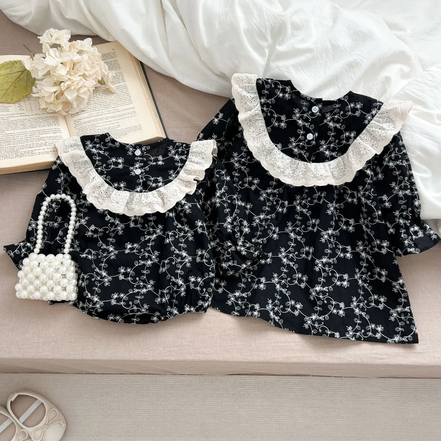 Baby Kid Girls Flower Print Dresses Wholesale 240301143