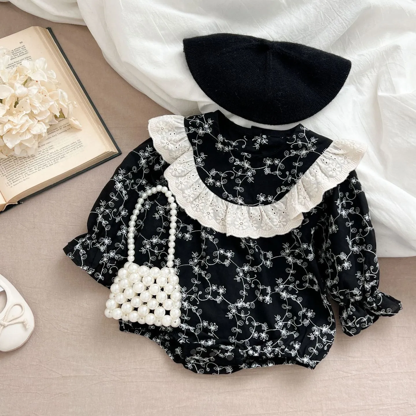 Baby Kid Girls Flower Print Dresses Wholesale 240301143