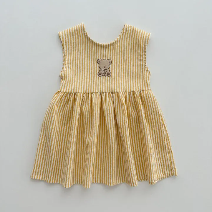 Baby Kid Girls Striped Cartoon Dresses Wholesale 24030130