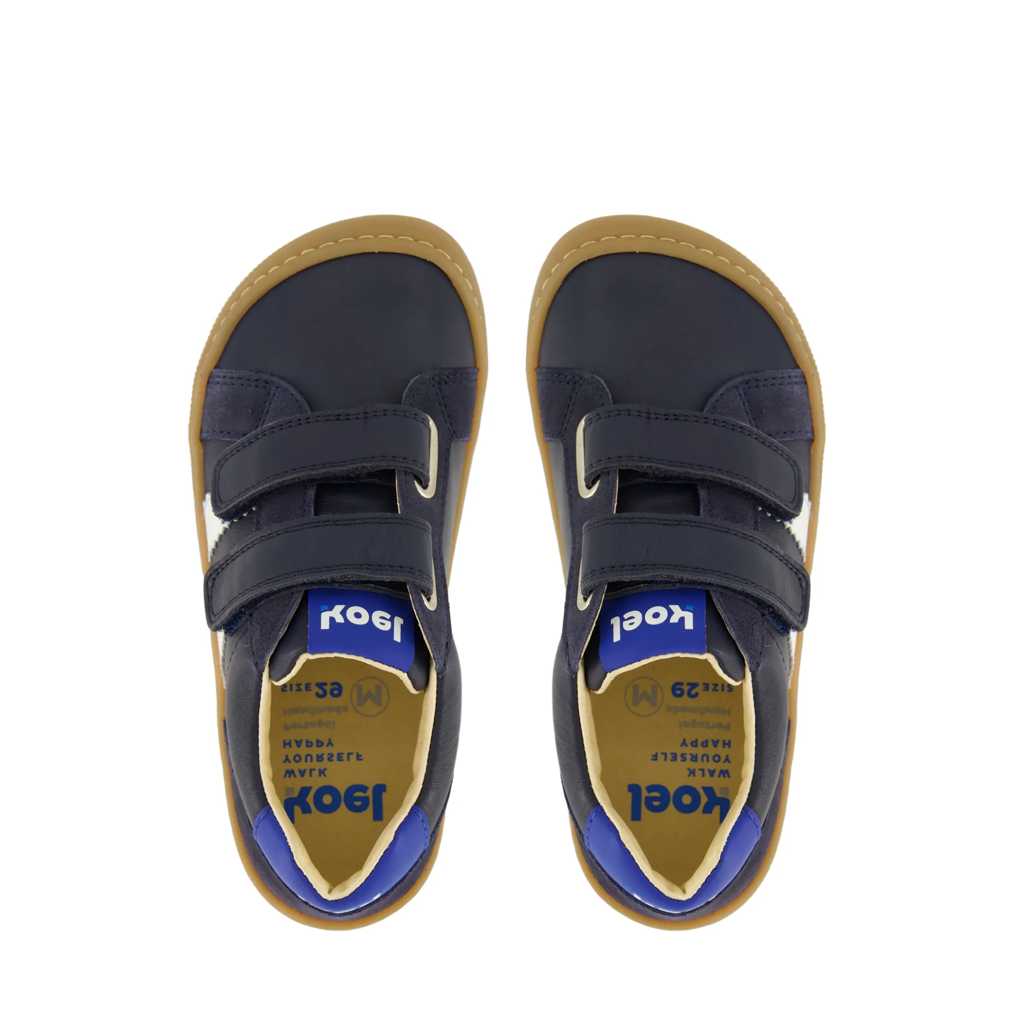 Barefoot Shoe Velcro Napa - Denis Napa Blue.