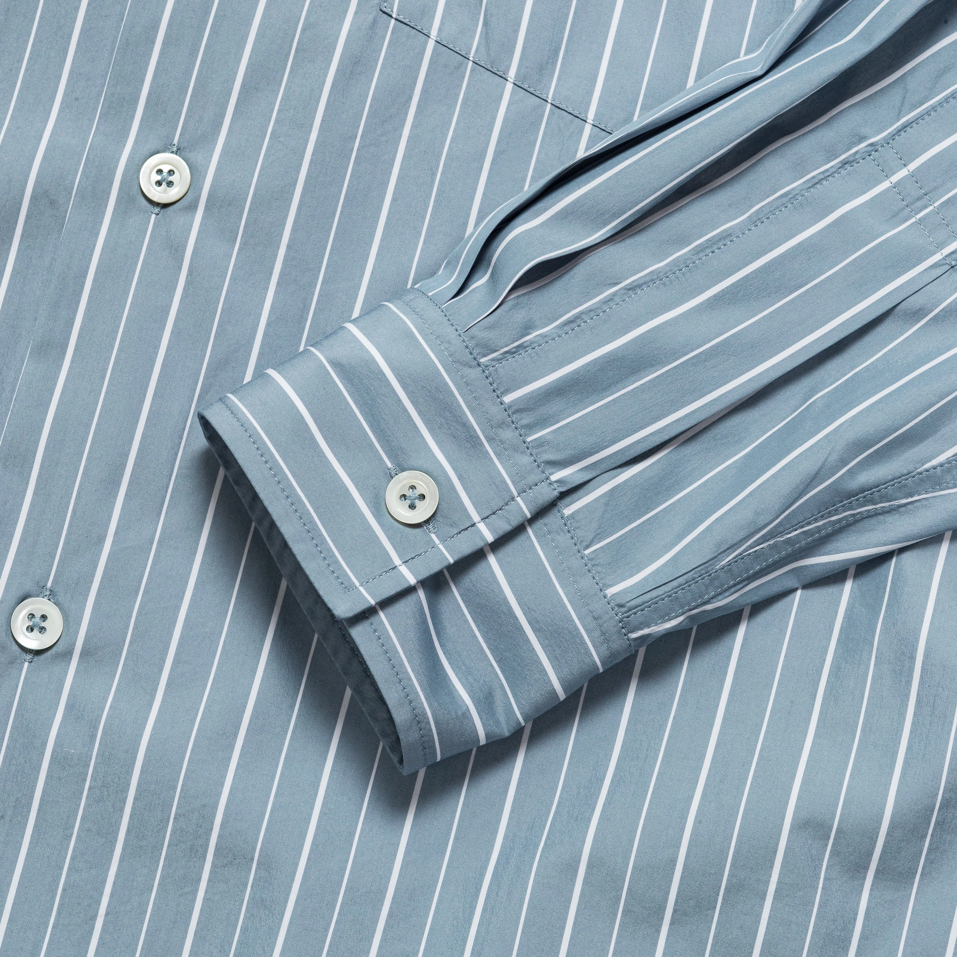 Basic Shirt Cotton Silk Stripe - Blue/White