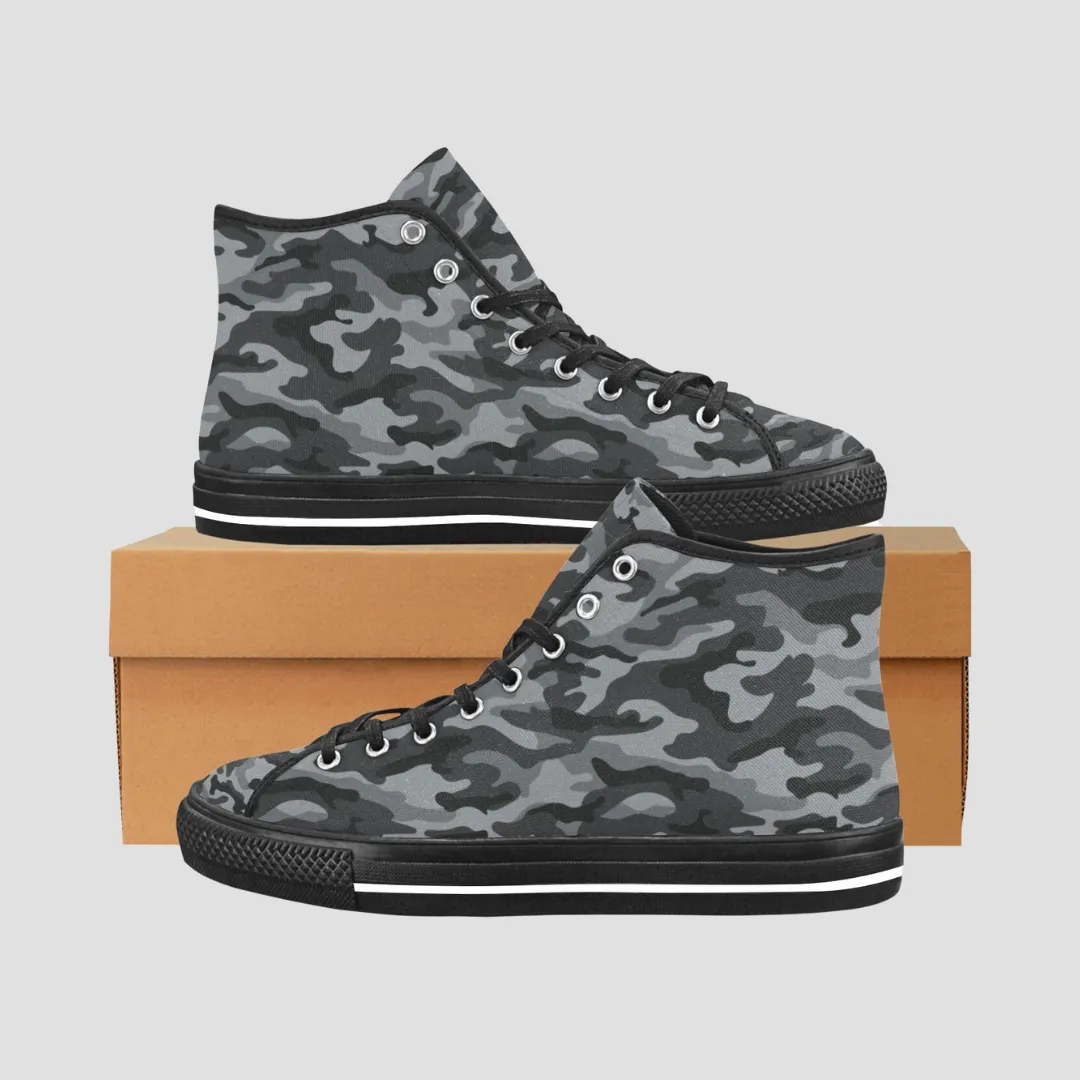 Black Camo High Top Canvas Shoes