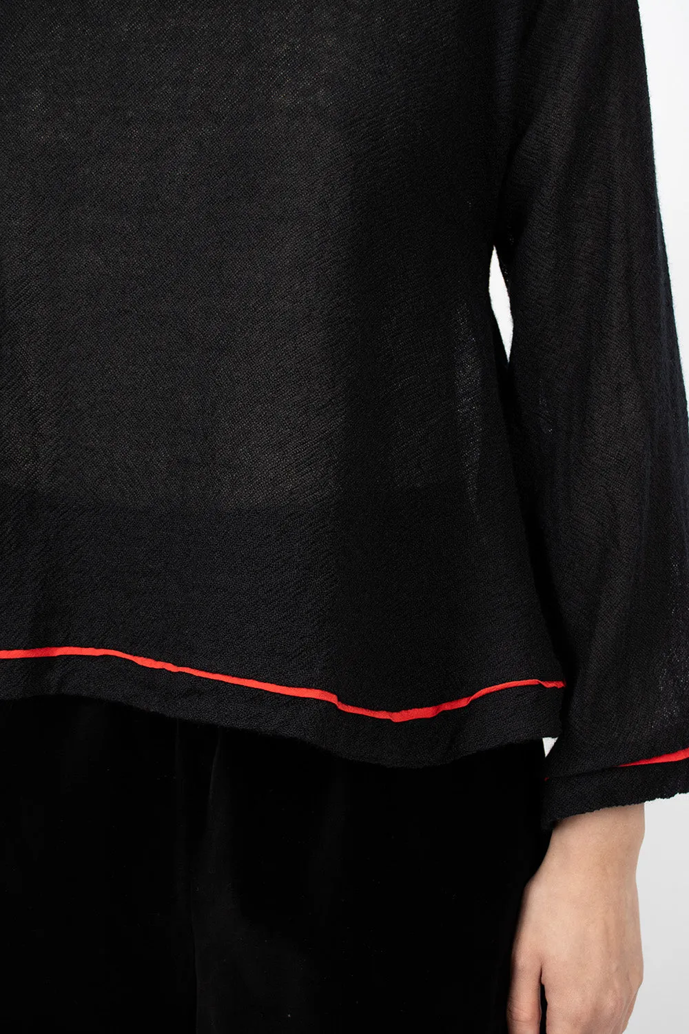 Border Washed Shirt Black/Red