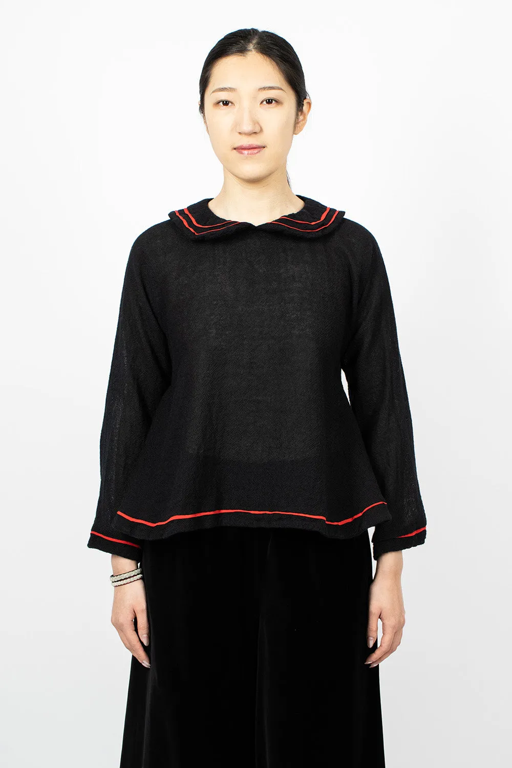 Border Washed Shirt Black/Red