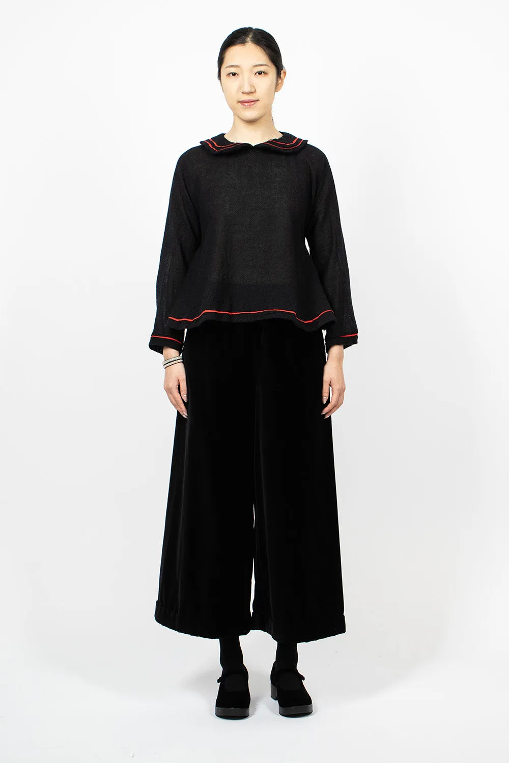 Border Washed Shirt Black/Red