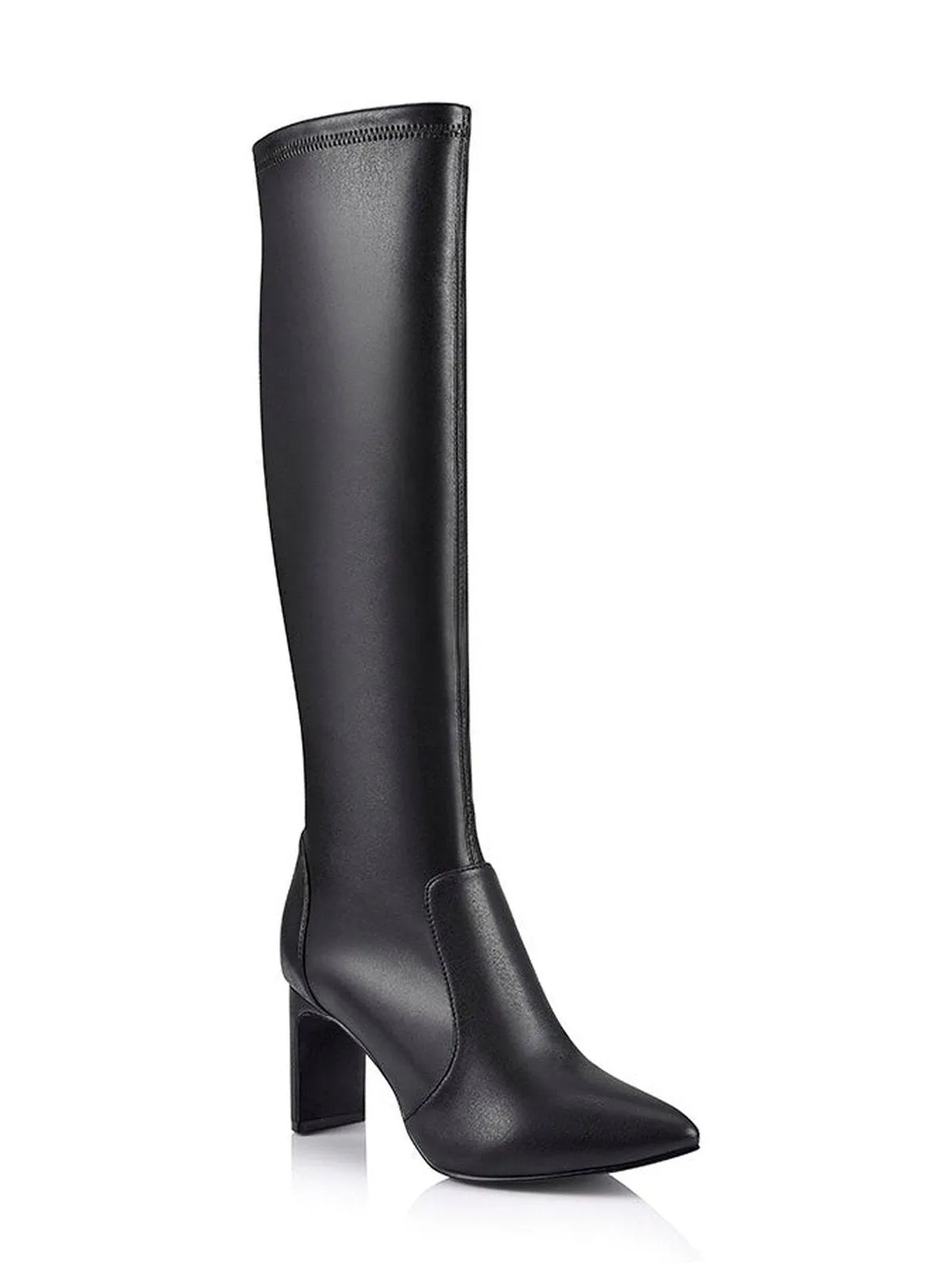 Bradley Knee High Boots - Black Stretch