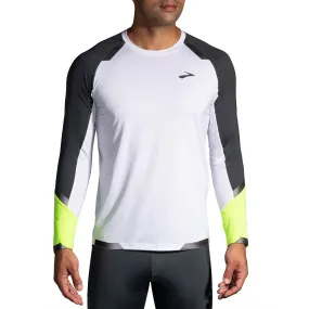 Brooks Run Visible Long Sleeve Mens | White/asphalt/nightlife