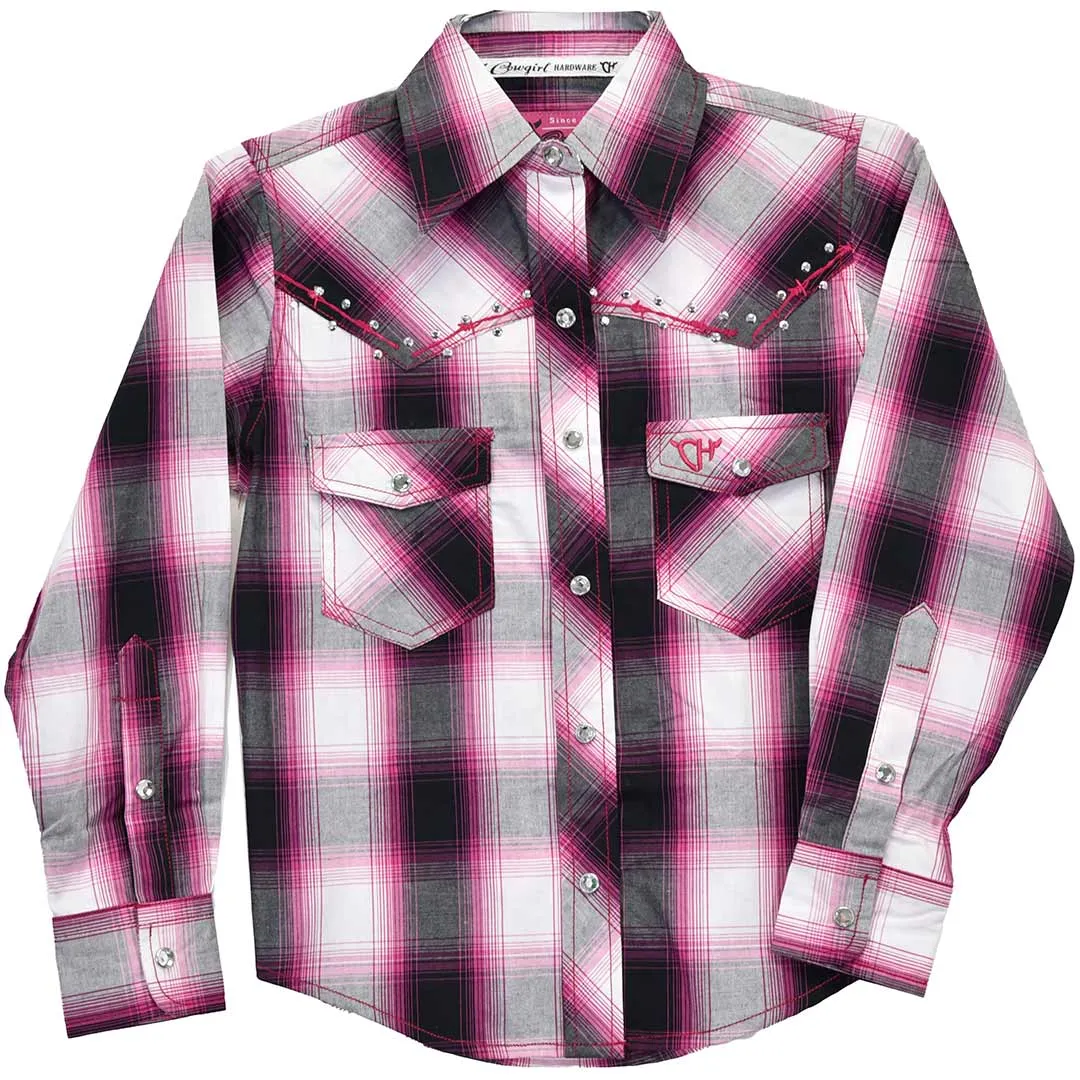 Cowgirl Hardware Girls' Plaid Snap Shirt