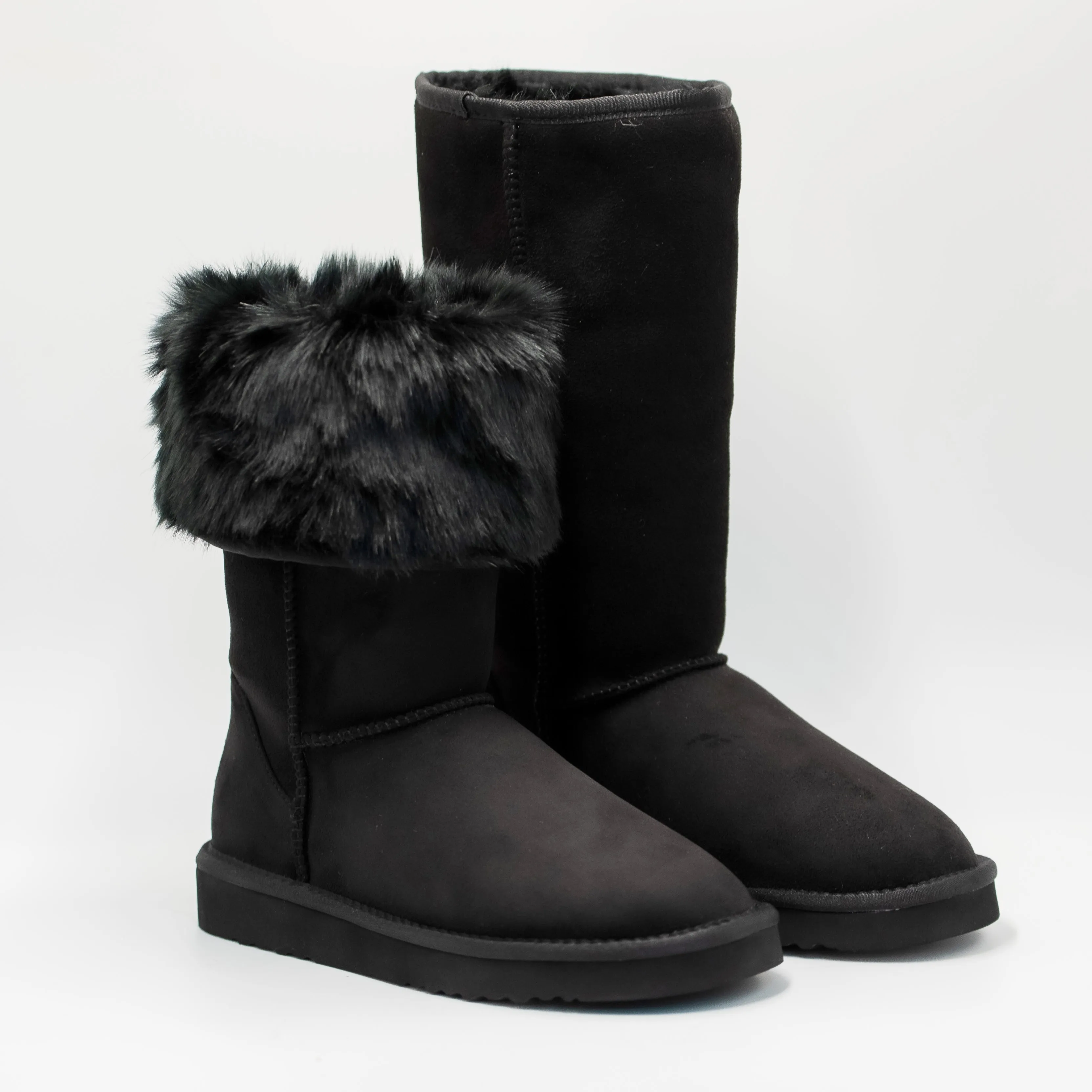 [Defective] Pawj Tall Boot | Black / Black Mink