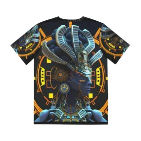 Epic CE Series - Mayan Aztec Robot Alien Warrior Diety - All Over Print (AOP) / Sublimation Design - Digital AI Art T-Shirt for Street or Festival Wear