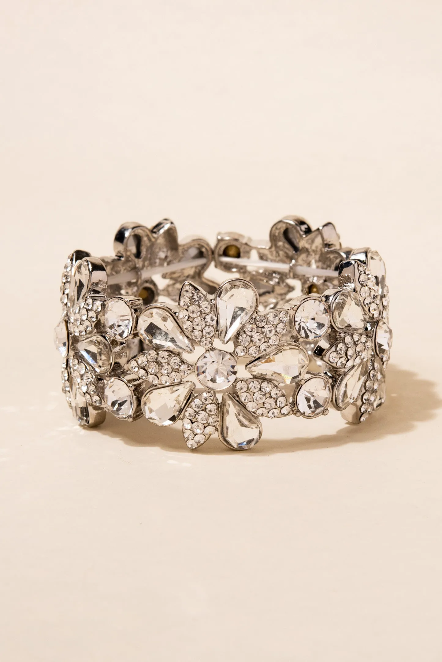 Floral Austrian Crystal Stretch Bracelet