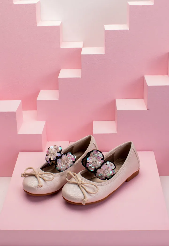 Floral Strap Flat Shoes