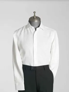 Franco Linen Shirt - White Windsor Collar