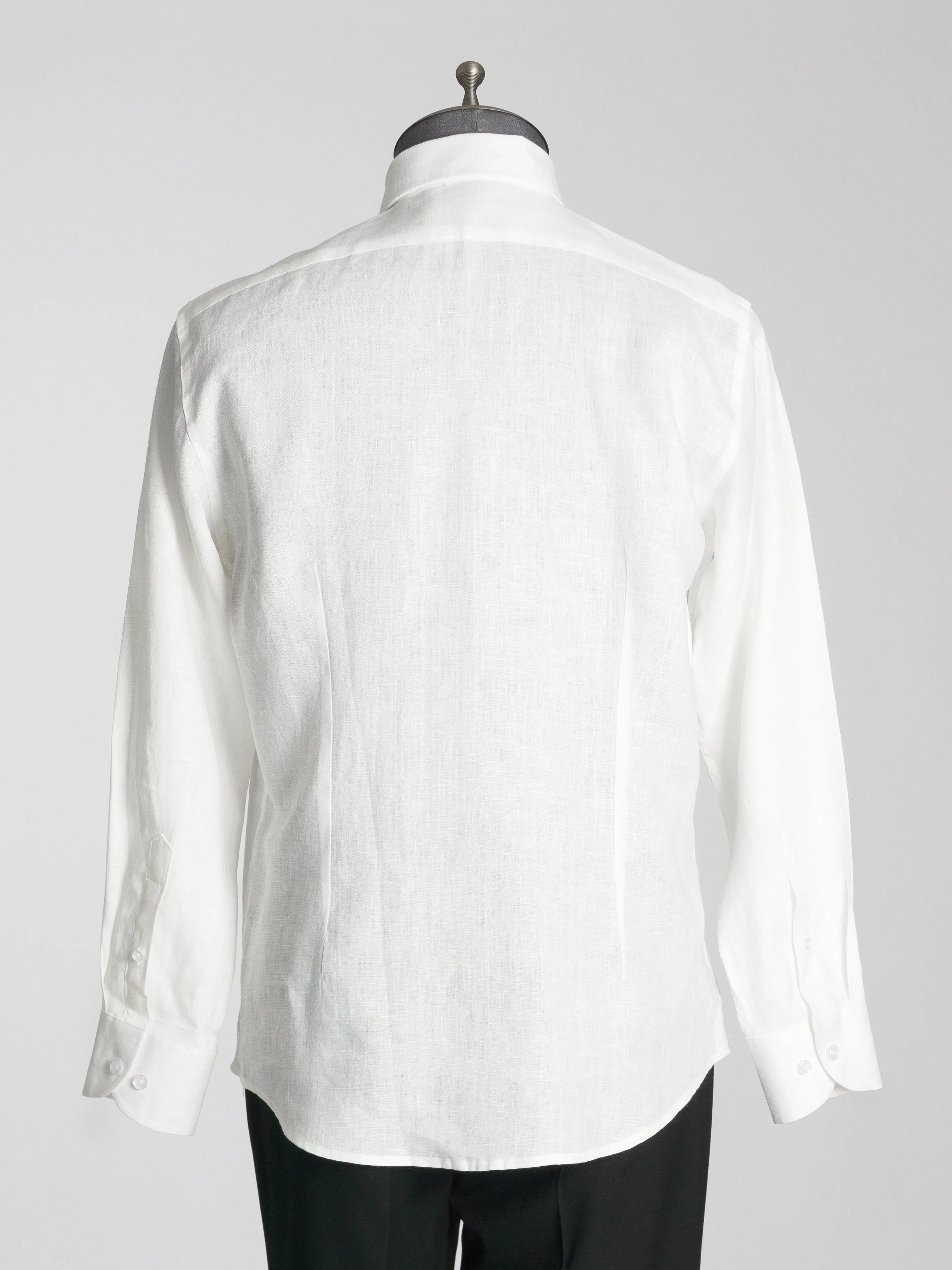 Franco Linen Shirt - White Windsor Collar