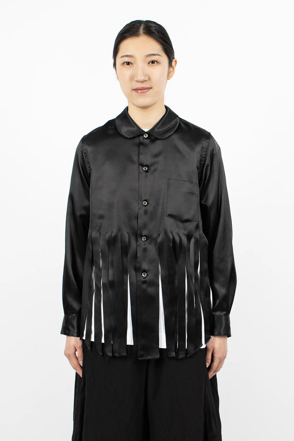 Fringe Cut Shirt Black