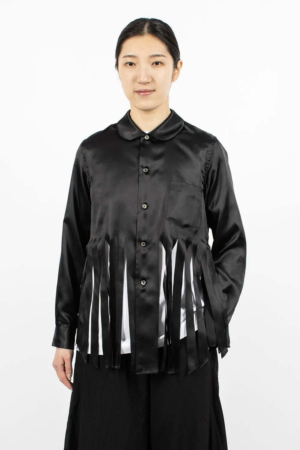 Fringe Cut Shirt Black