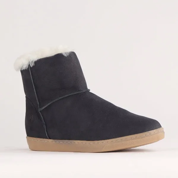 Fur-lined ugg Ankle Boot in Black - 12455