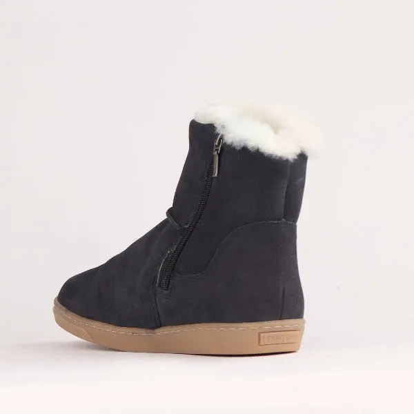 Fur-lined ugg Ankle Boot in Black - 12455