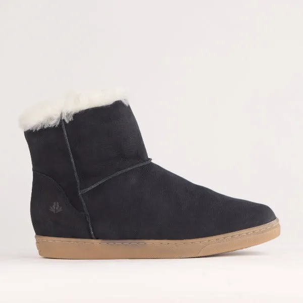 Fur-lined ugg Ankle Boot in Black - 12455