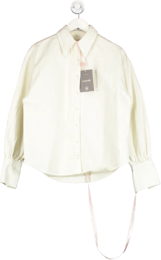 House of CB White Zuri Ivory Denim Shirt UK L