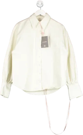 House of CB White Zuri Ivory Denim Shirt UK L