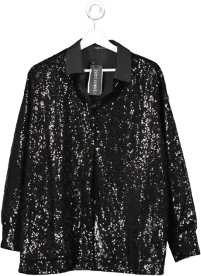 I saw it first Black Oversized Sequin Shirt UK 10