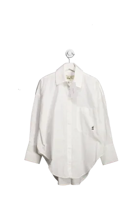 Izakova White Magnum Oversized Poplin Shirt UK M