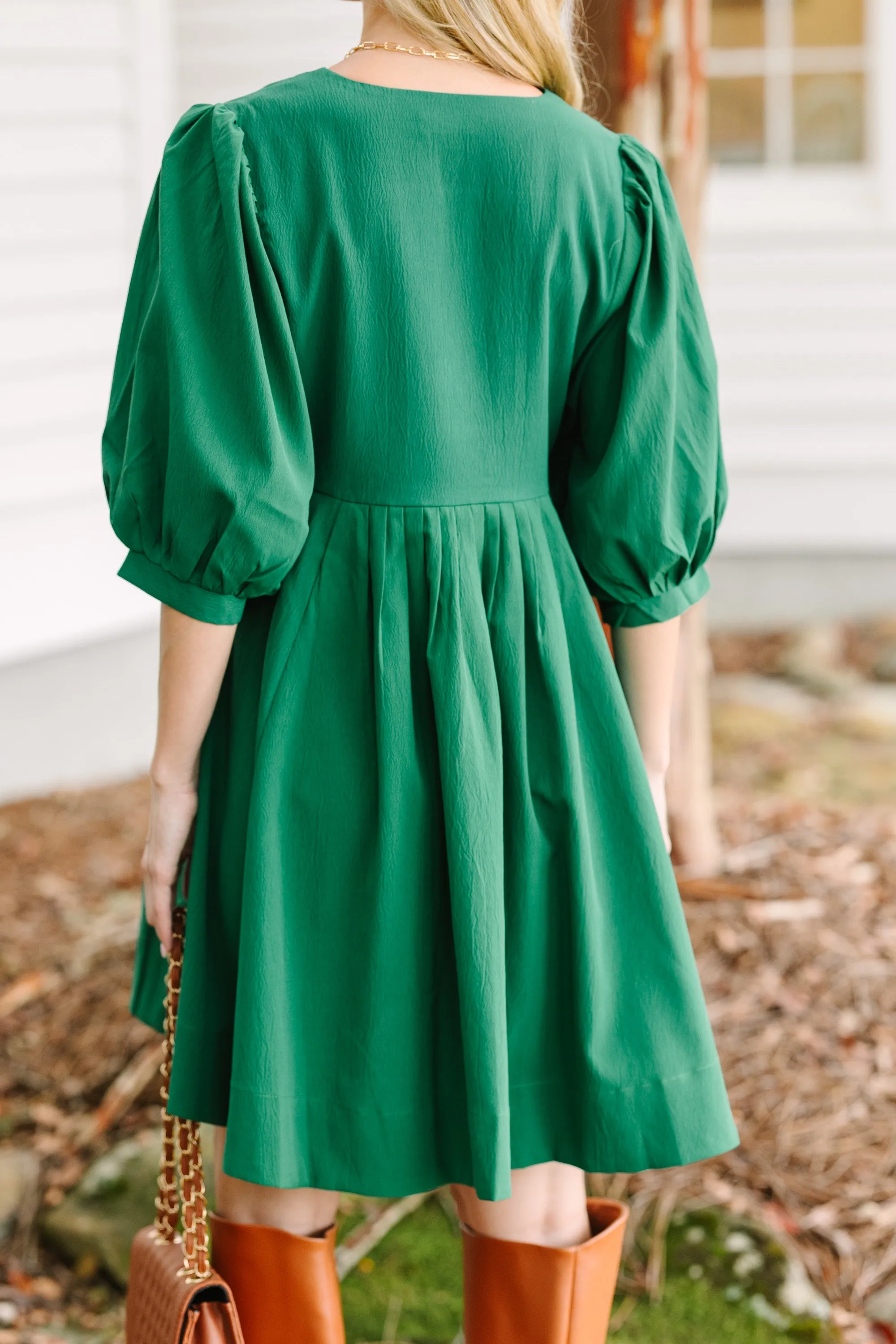 Just That Simple Green Babydoll Dress