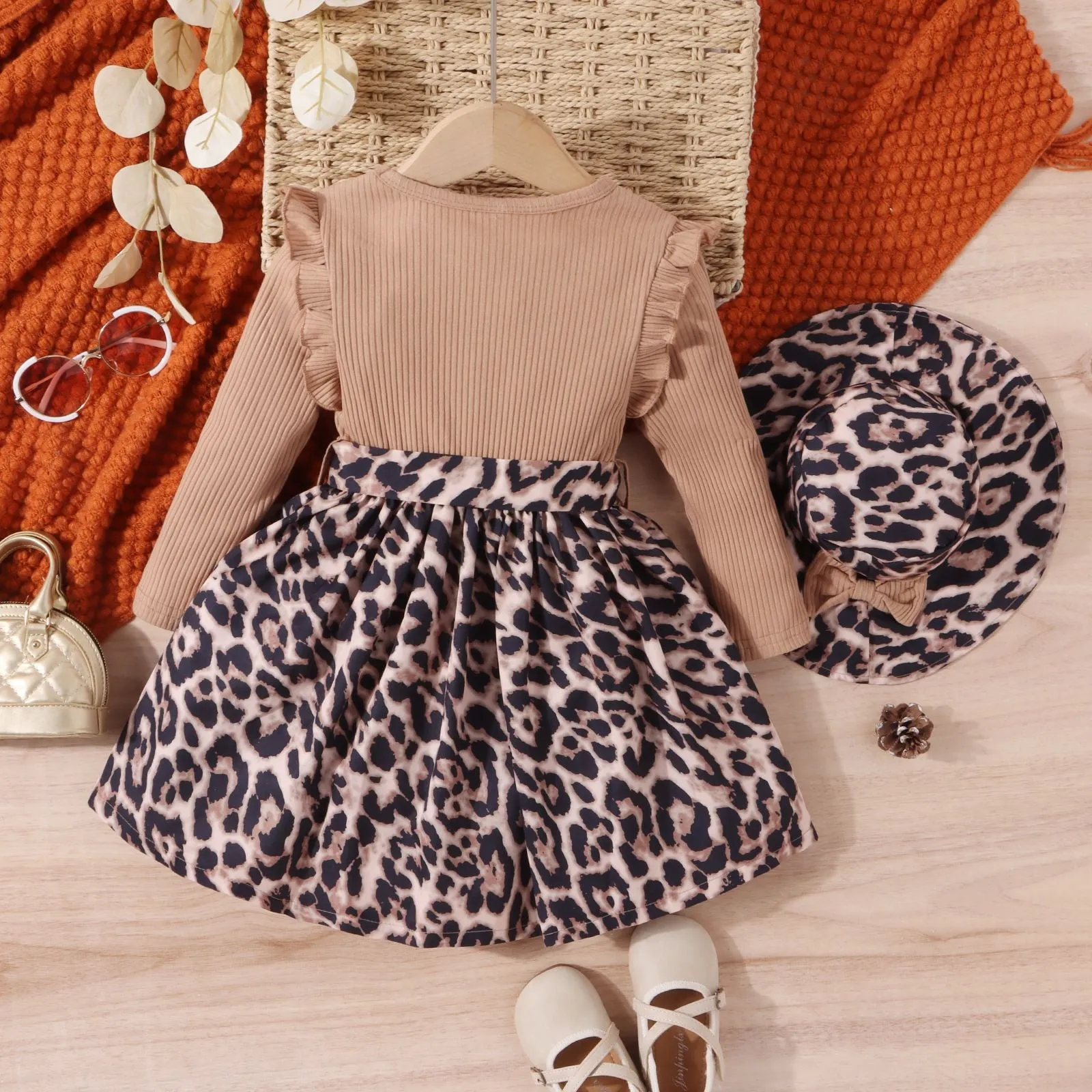 Kid Girls Leopard print Dresses Wholesale 24011135