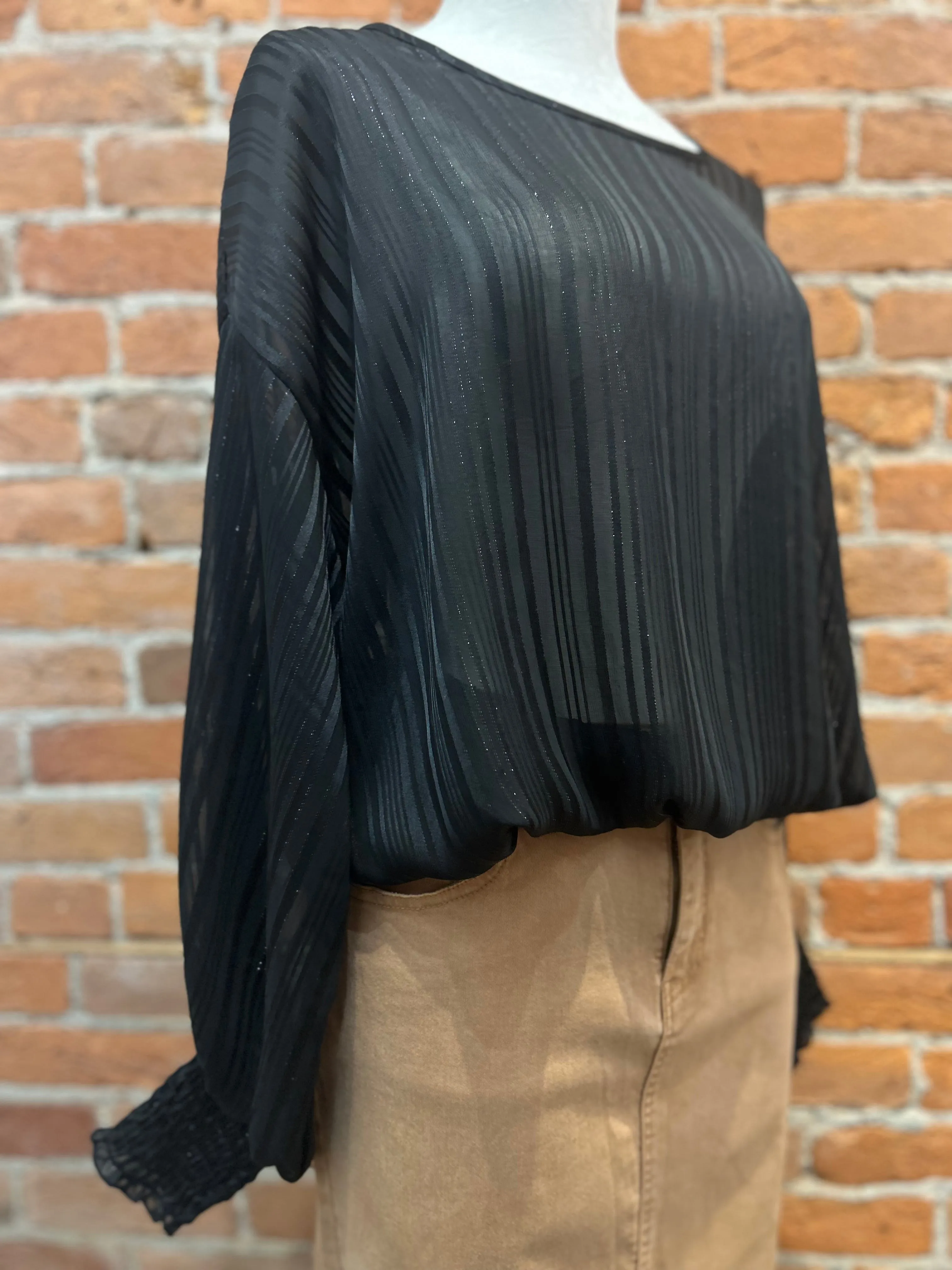 Kylie Paige Jayla shirt, sheer chiffon