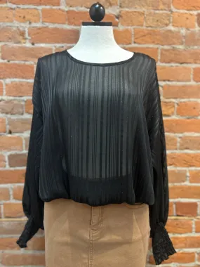 Kylie Paige Jayla shirt, sheer chiffon