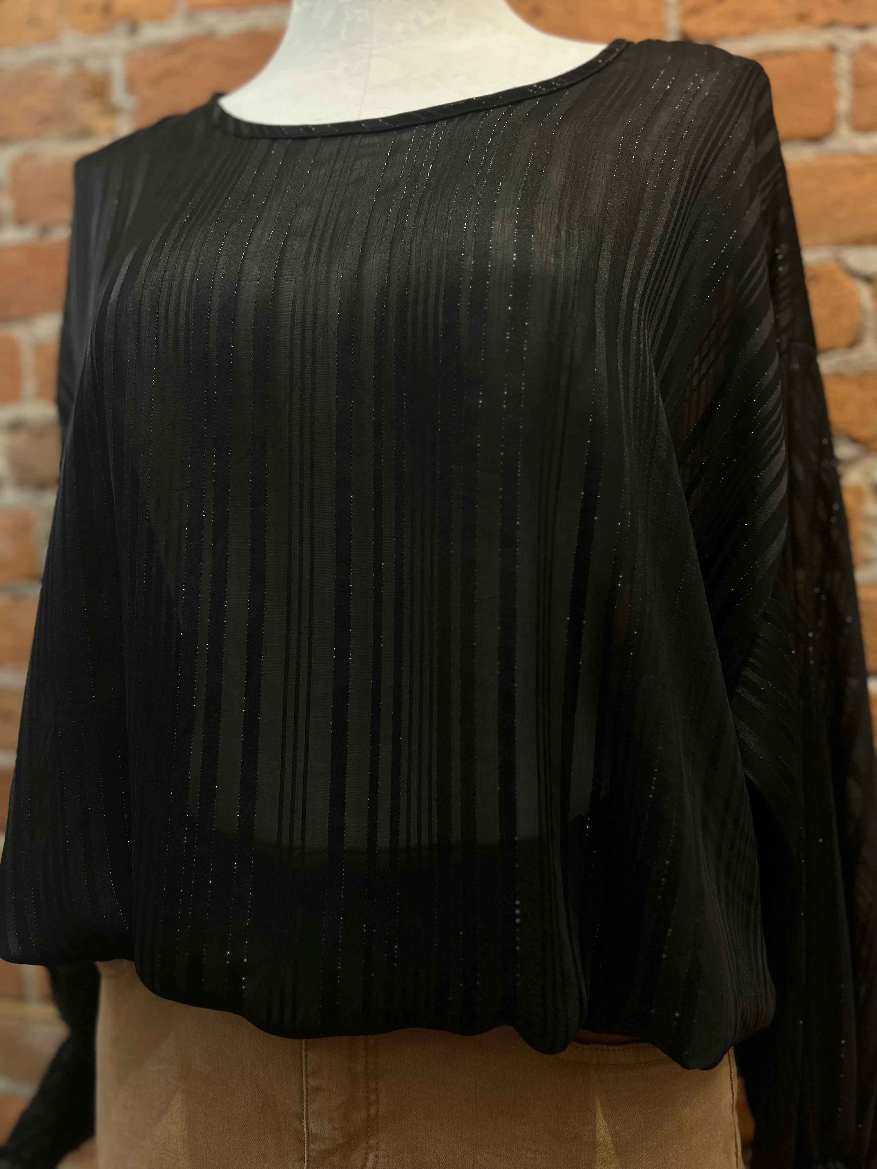 Kylie Paige Jayla shirt, sheer chiffon