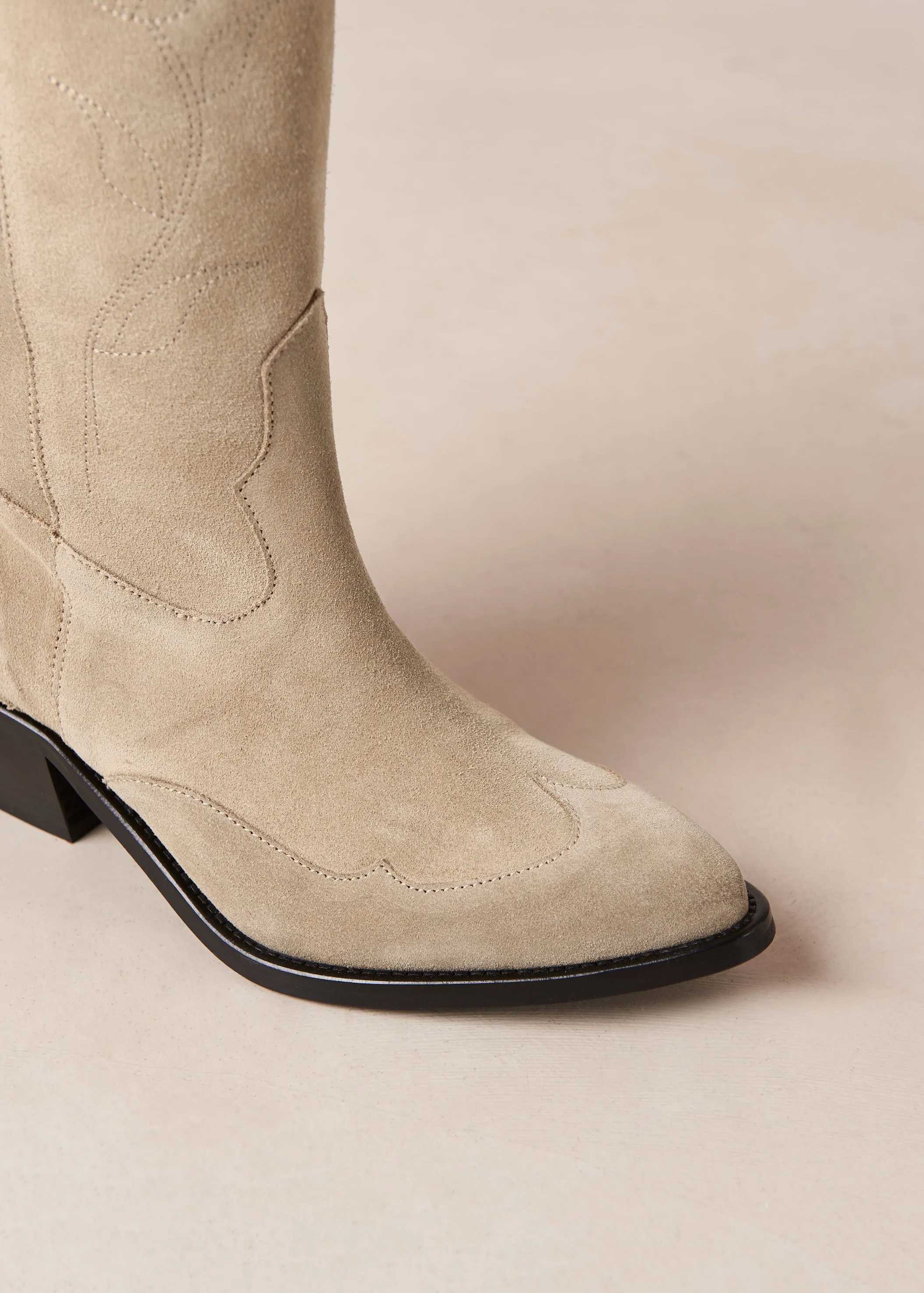 Liberty Suede Beige Leather Boots