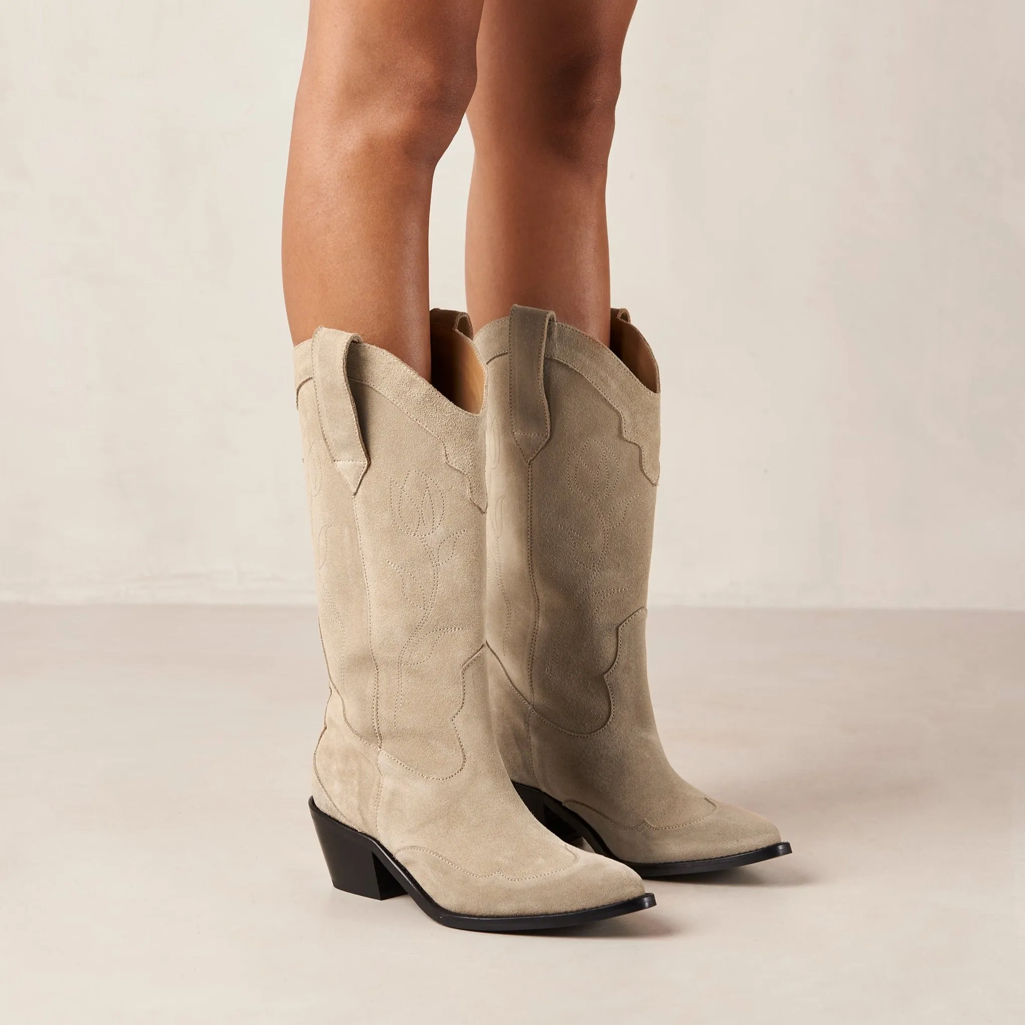 Liberty Suede Beige Leather Boots