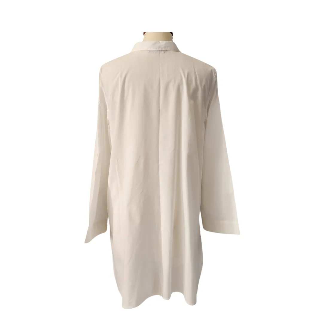 Marks & Spencer White Cut-out Trim Collared Shirt | Gently Used |